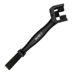 Muc-Off Motorcycle Chain Brush with multi-faceted head cleans three chain sides for thorough coverage.