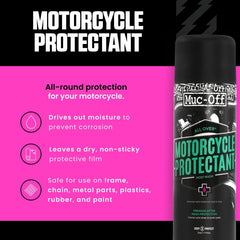 Muc-Off Protectant spray used on chain and metal parts to minimize corrosion
