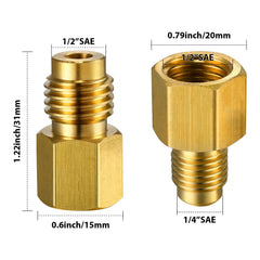 Mudder 6015 brass tank adapter side view shows compact fit for tight spaces
