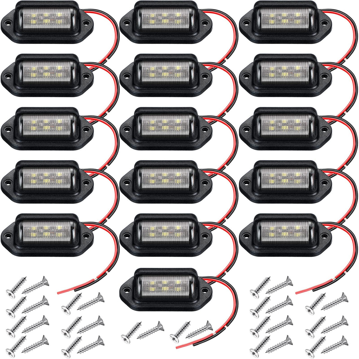 Mudder license light close-up with 6 LEDs delivering bright visibility