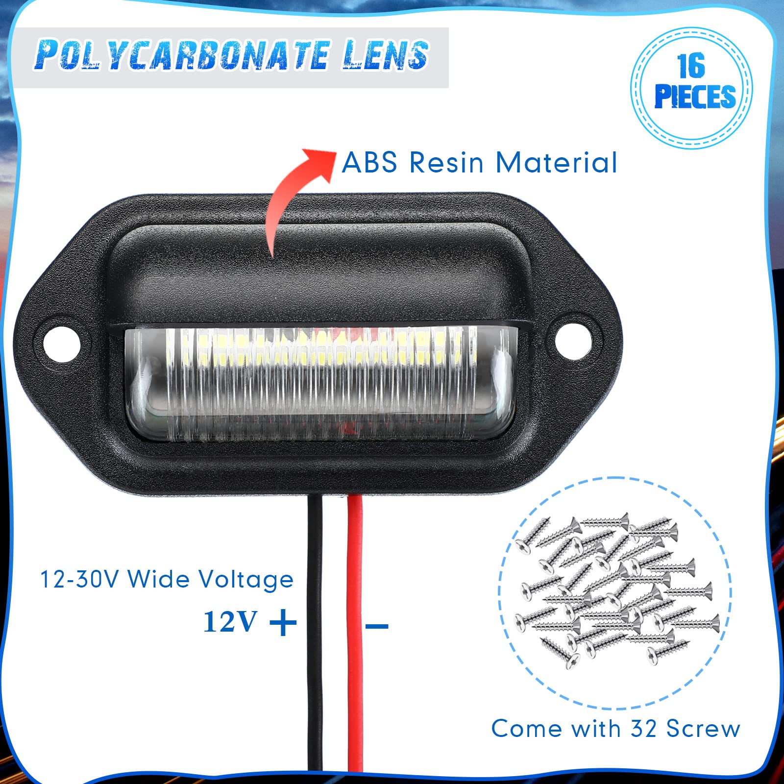 Mudder license light 12V installation, easy DIY mounting and wiring