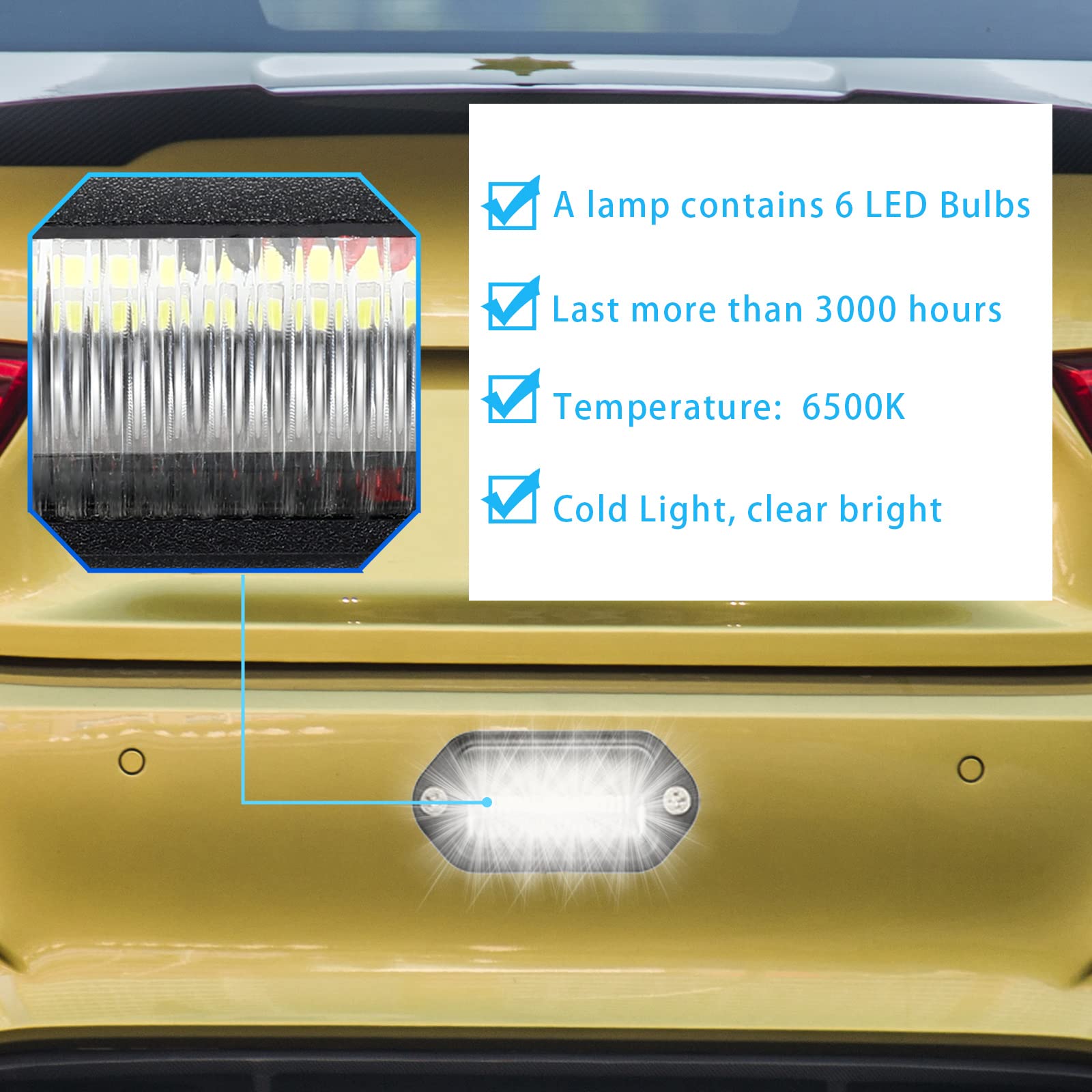 Mudder license light packaging includes 32 mounting screws