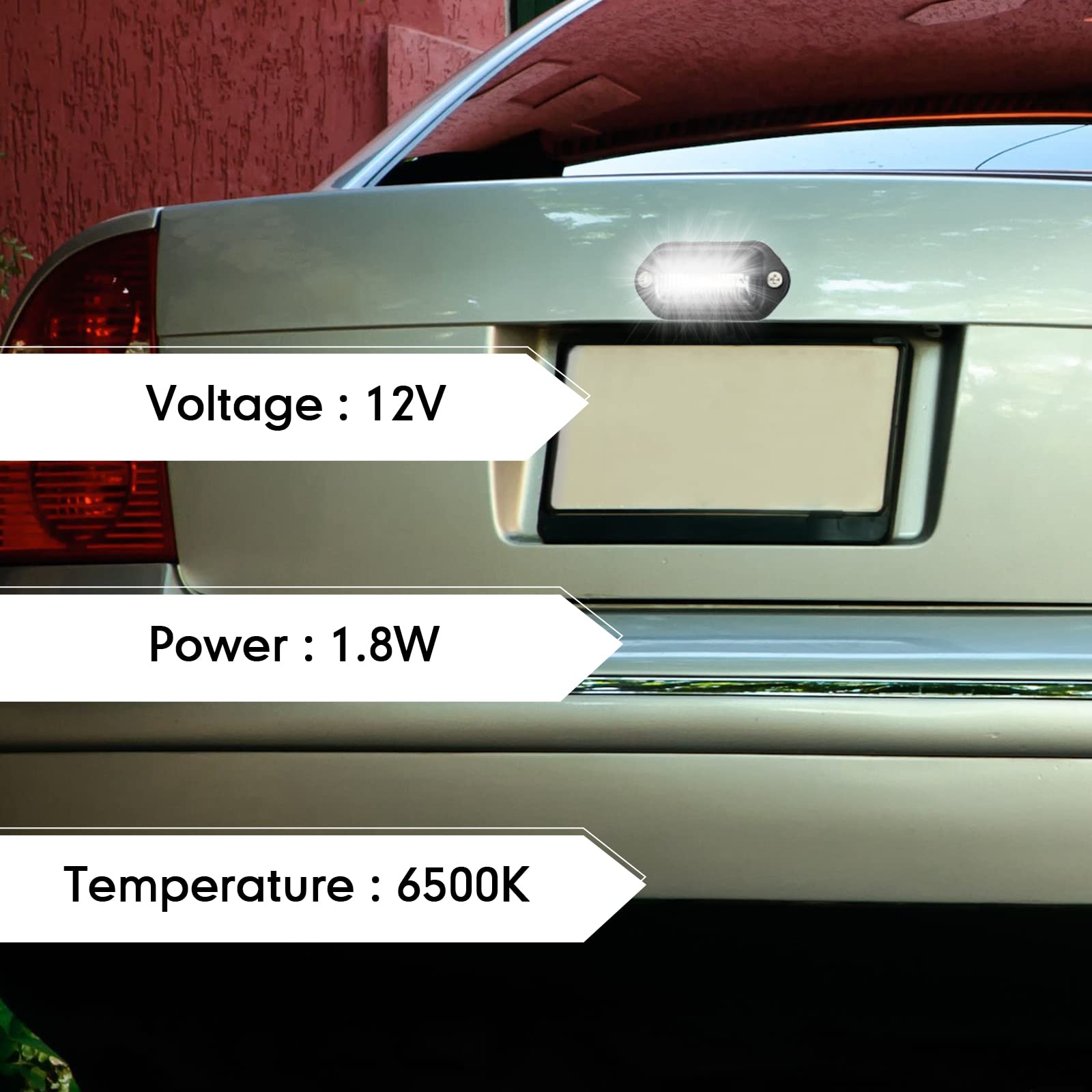 Mudder license light serving as side or courtesy glow