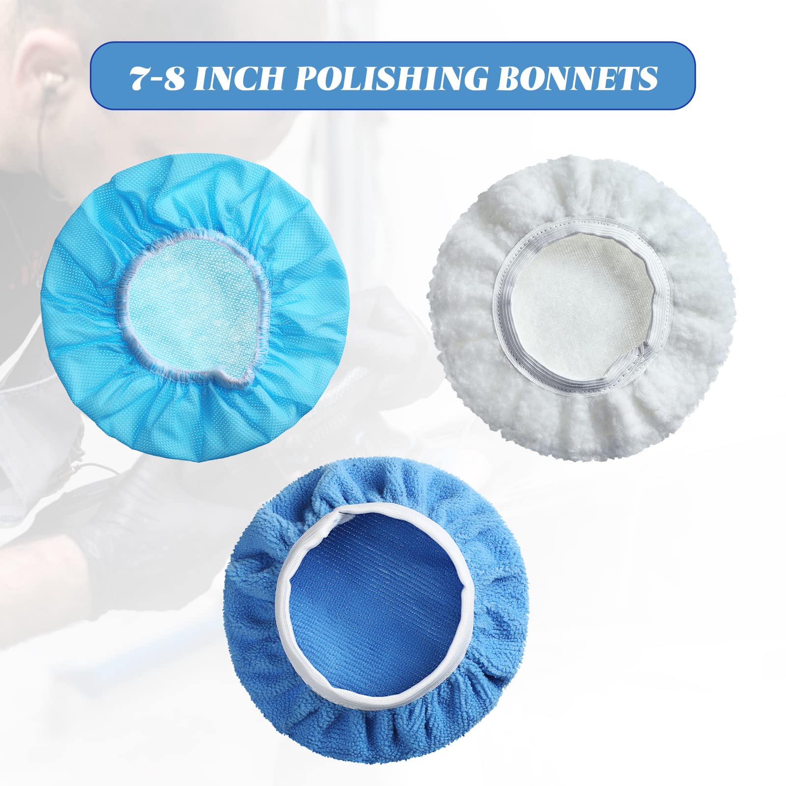 Mudder wax applicator bonnet in microfiber for even product distribution