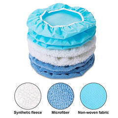 Mudder wool fleece bonnet for gentle buffing on metal and wood surfaces