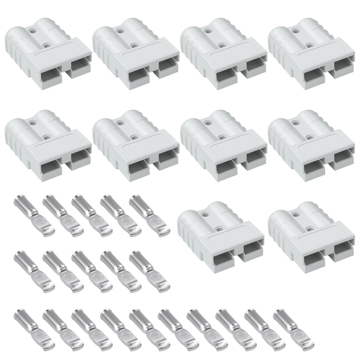 Muelnmey Anderson 50A connector body with quick disconnect for 6-12 AWG cables.