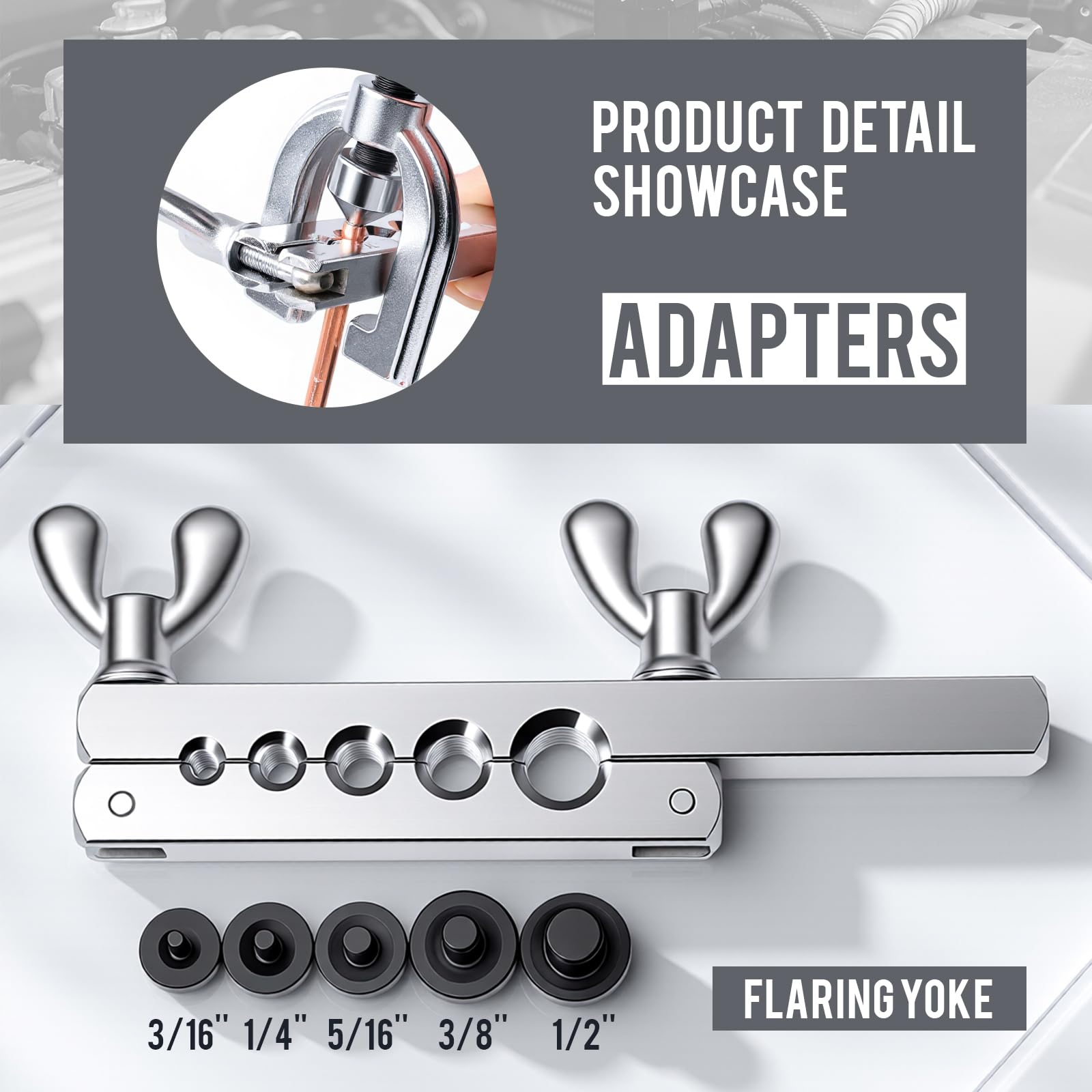 Muelnmey flaring tool supports single and double flares for leak-proof lines.