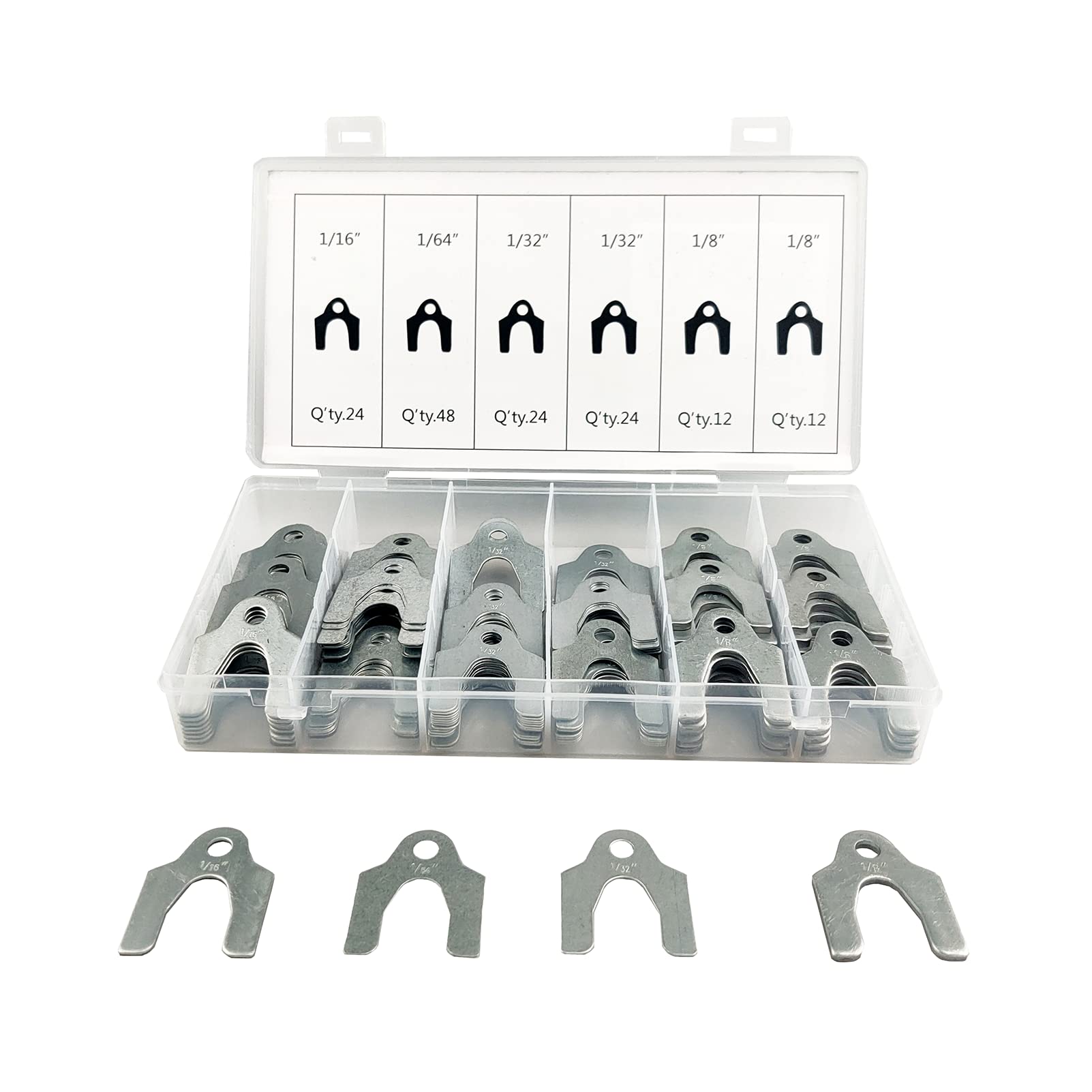 MUFFINMAN zinc-plated shims close-up emphasizes corrosion resistance in tough conditions