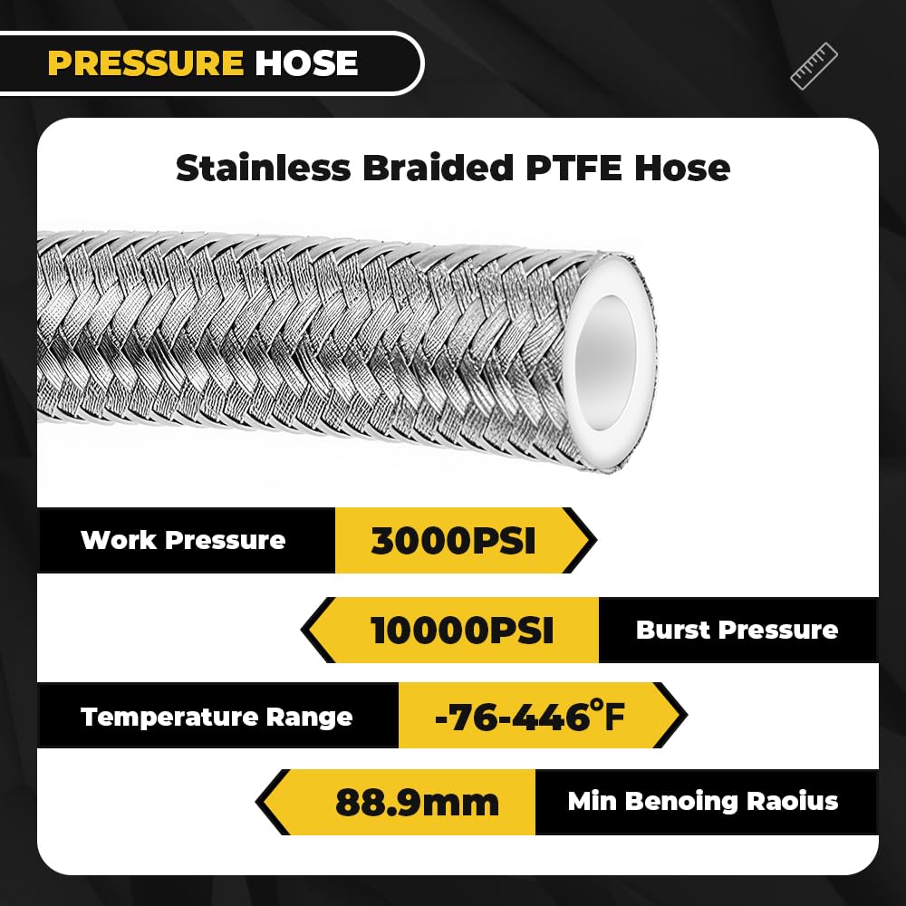 Muge Racing return hose braided with stainless steel for reliable return flow.
