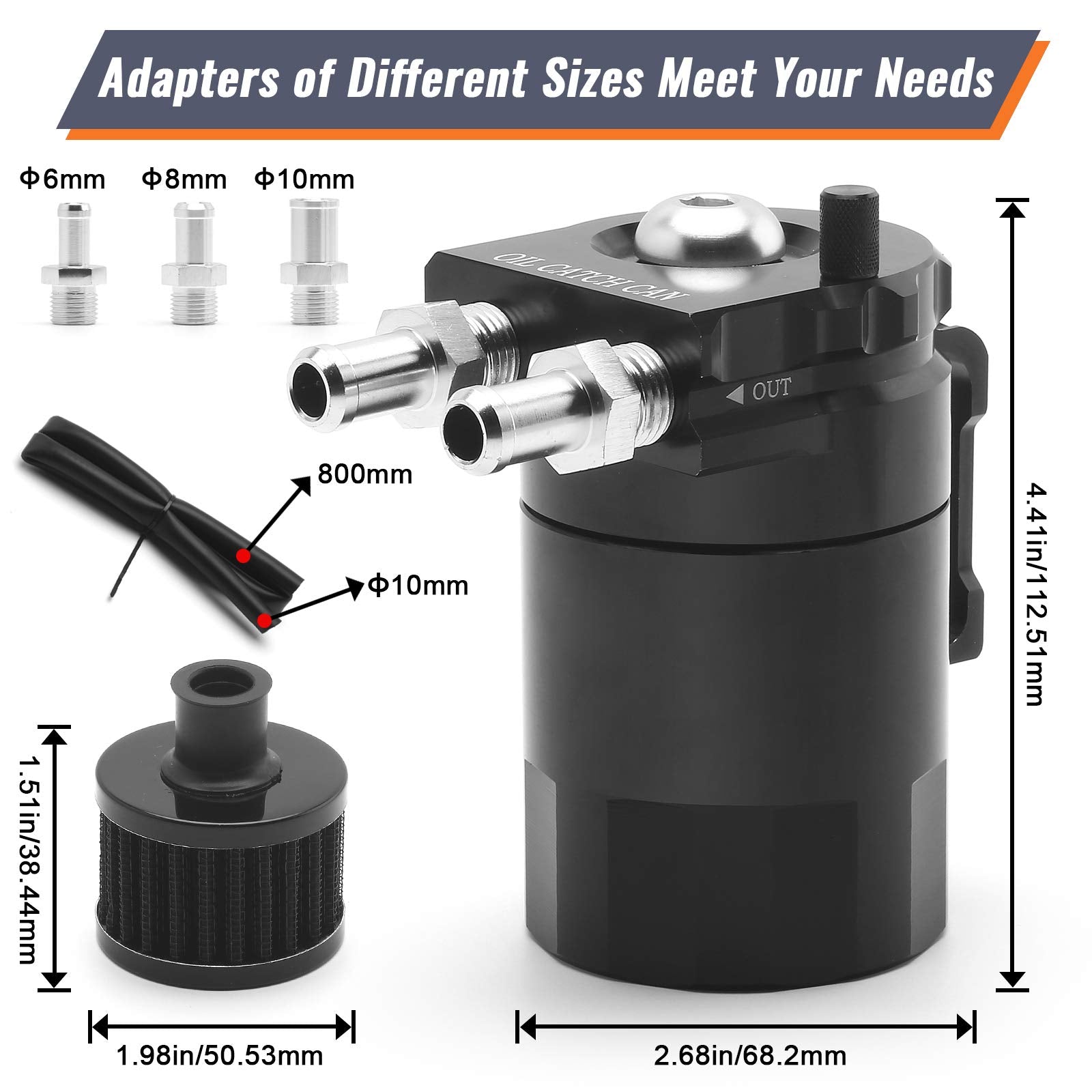 Muge Racing breather filter vent system aids proper crankcase venting.