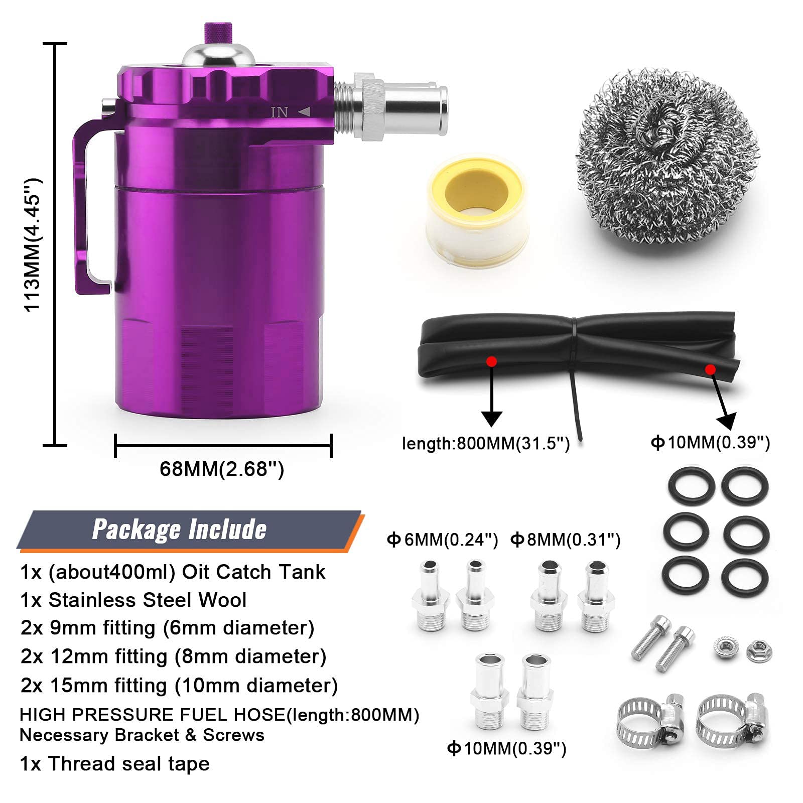 Muge Racing three adapters with O-ring gaskets fit hoses and prevent leaks