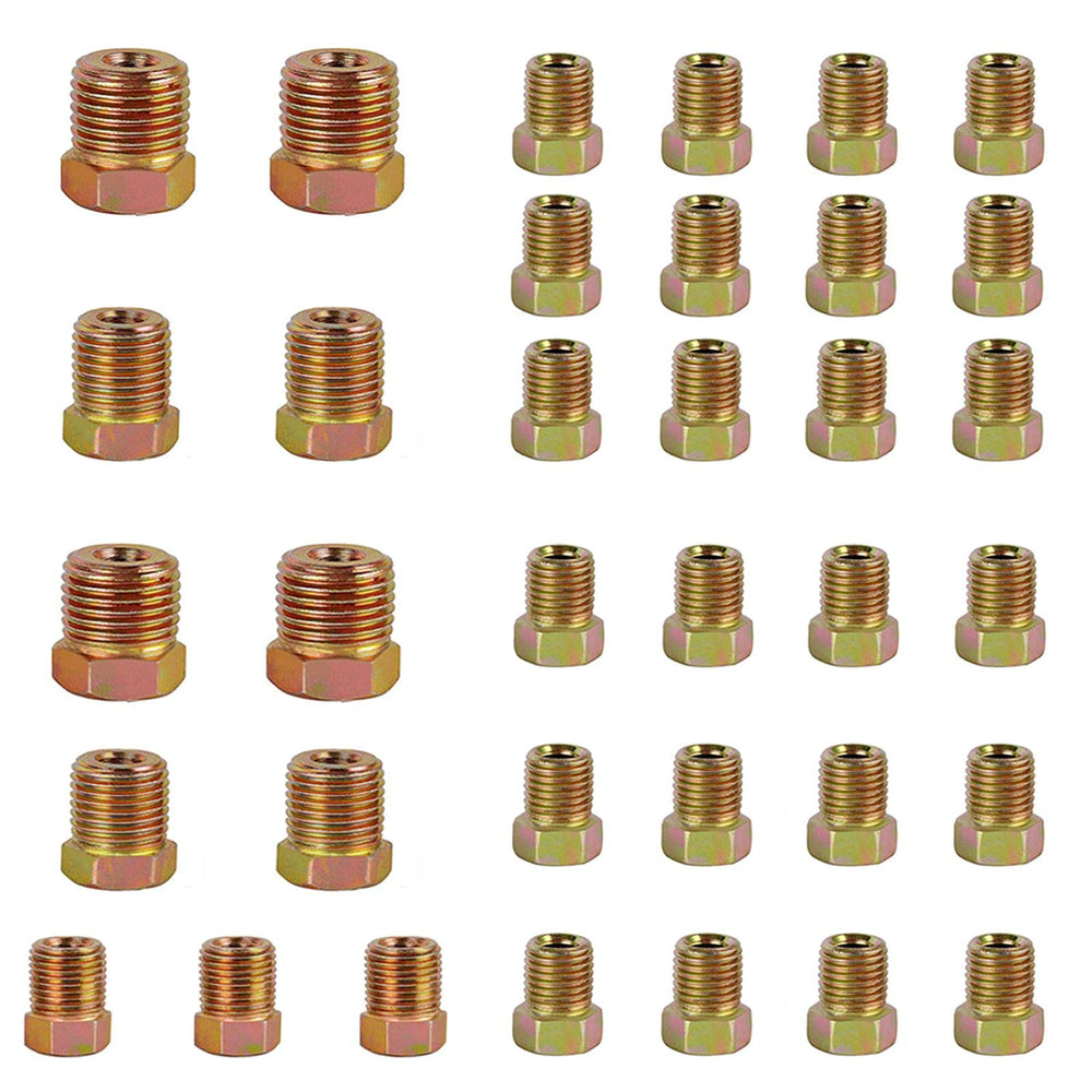 MuHize brake line fitting kit close-up showing 3-16in fittings for secure flare connections.