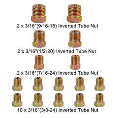 MuHize brake line kit includes 16 fittings for flexible, ready-to-install setup.