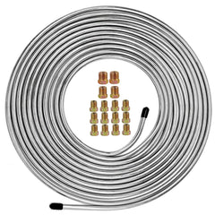 MuHize brake line kit 25 ft with zinc coating provides rust protection.