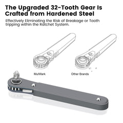 MULWARK bit spread displaying varied Phillips, hex, Pozidriv and Torx bits for versatile repairs