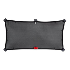 Munchkin Brica magnetic sun shade extends to cover large car windows.