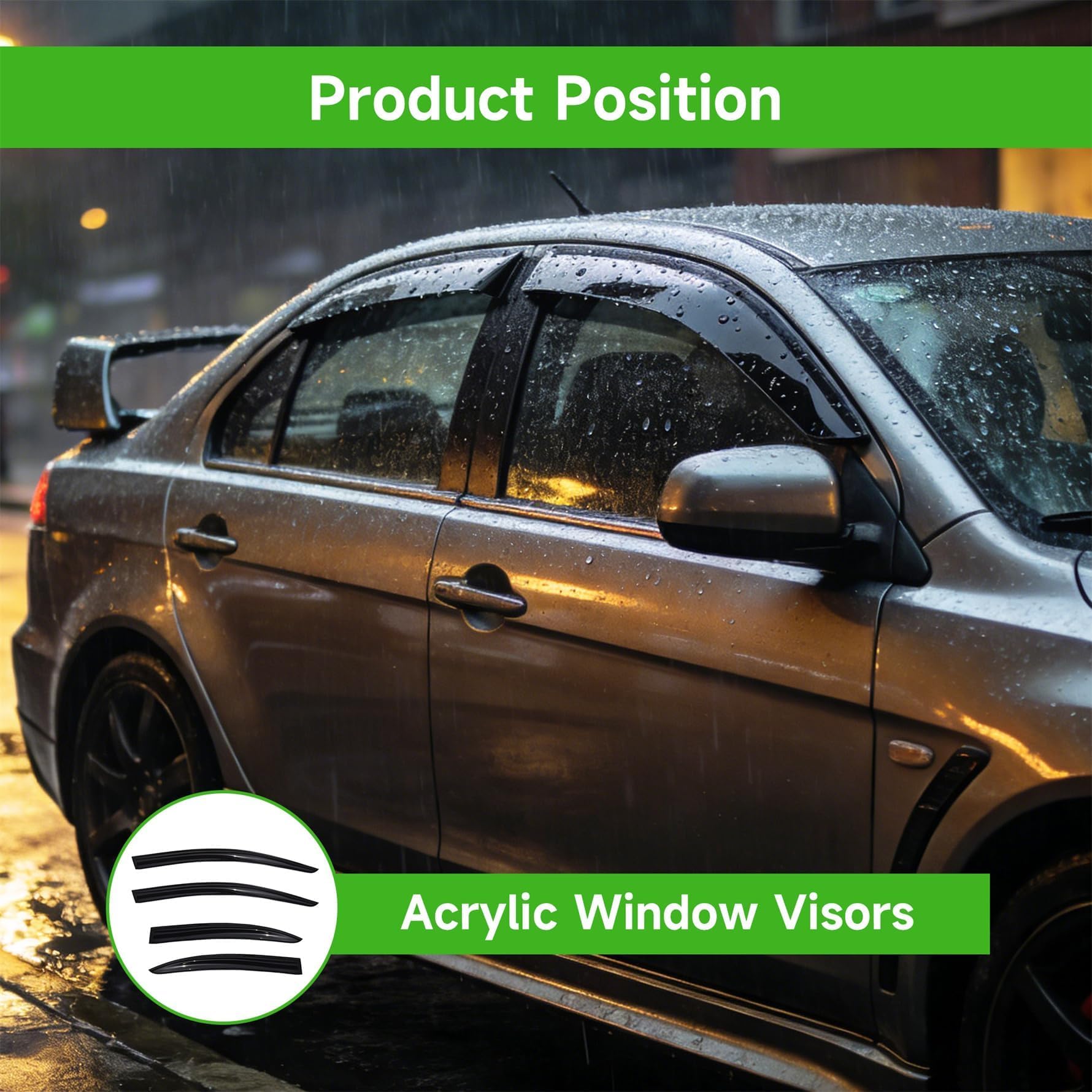 Munirater acrylic vent visors side view install enhances visibility and wind protection