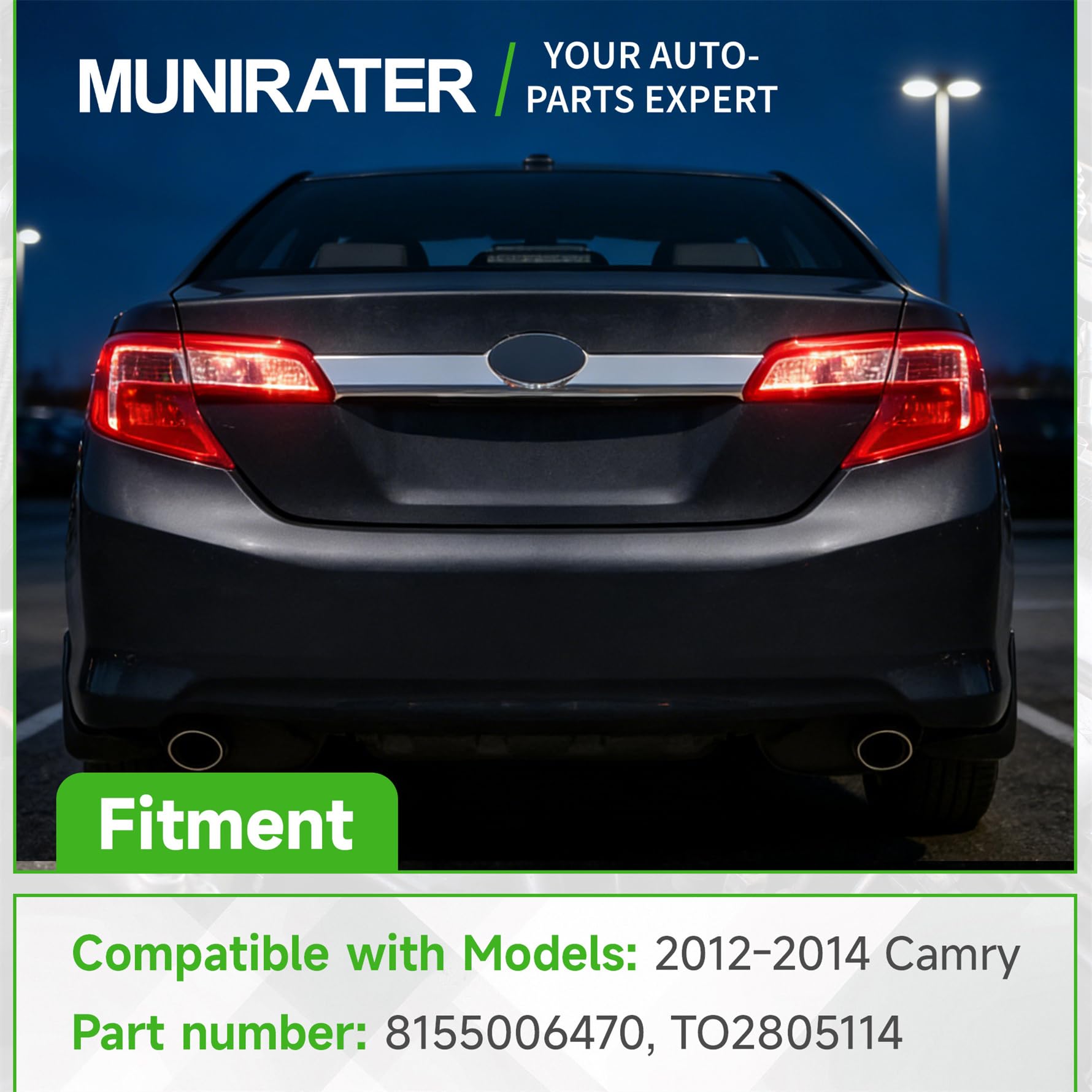 Munirater Camry tail light right side seal highlights durability.