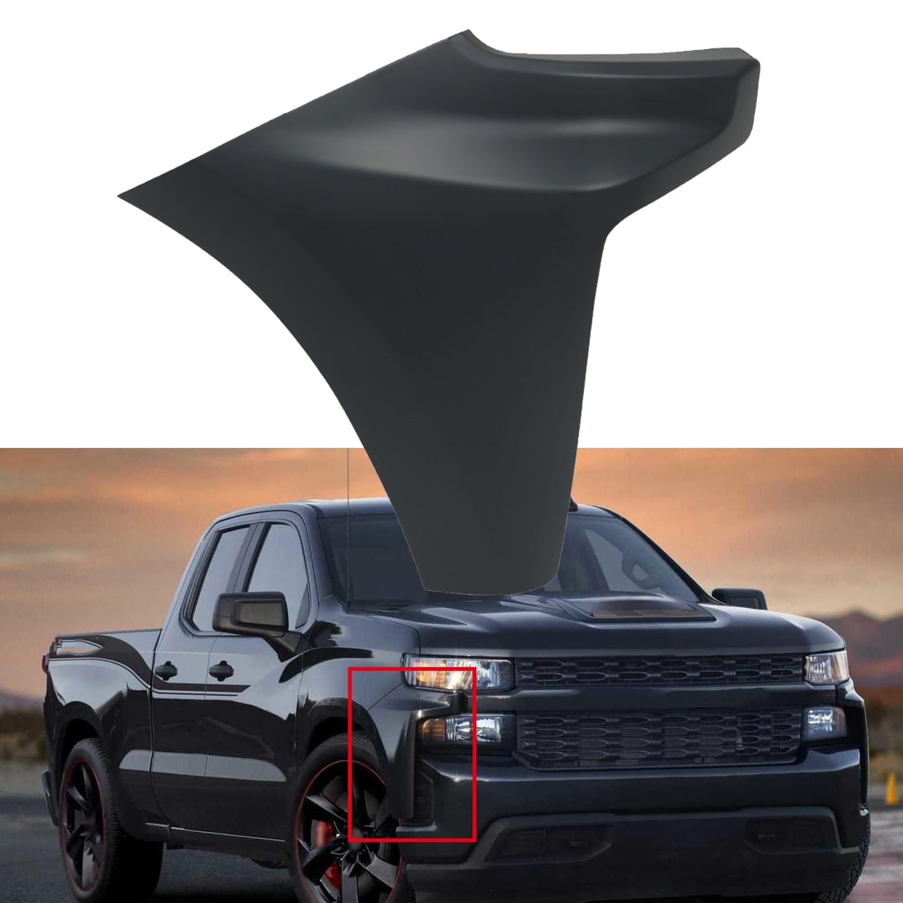 Munirater black finish end cap elevates the Silverado 1500 exterior appearance