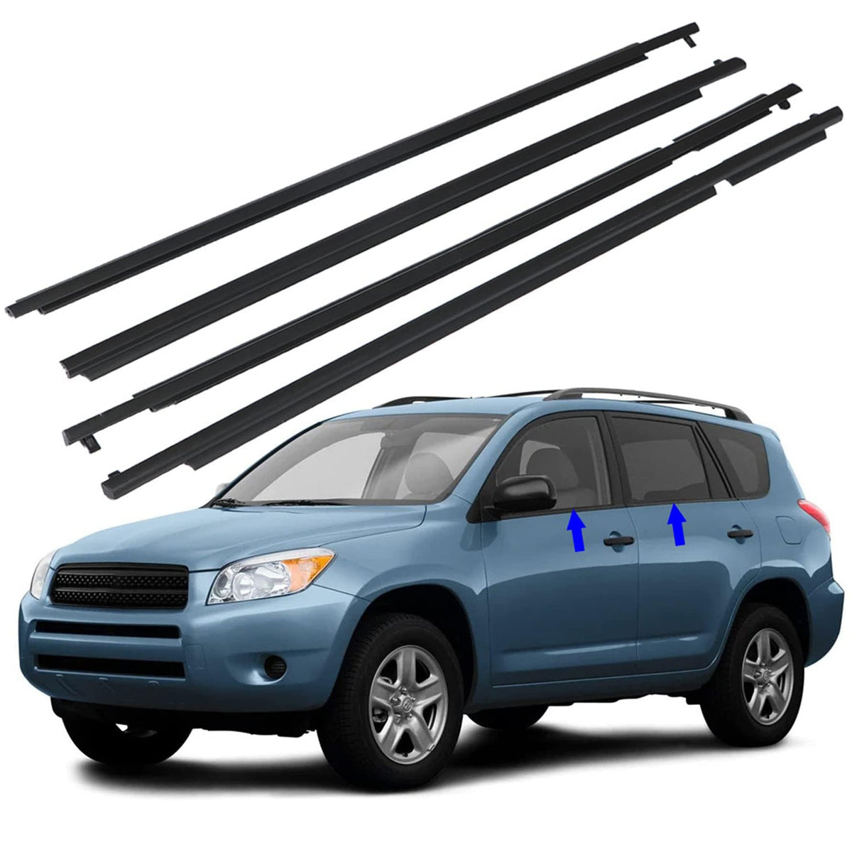 Munirater outside window weatherstrip for RAV4—rain and wind protection.