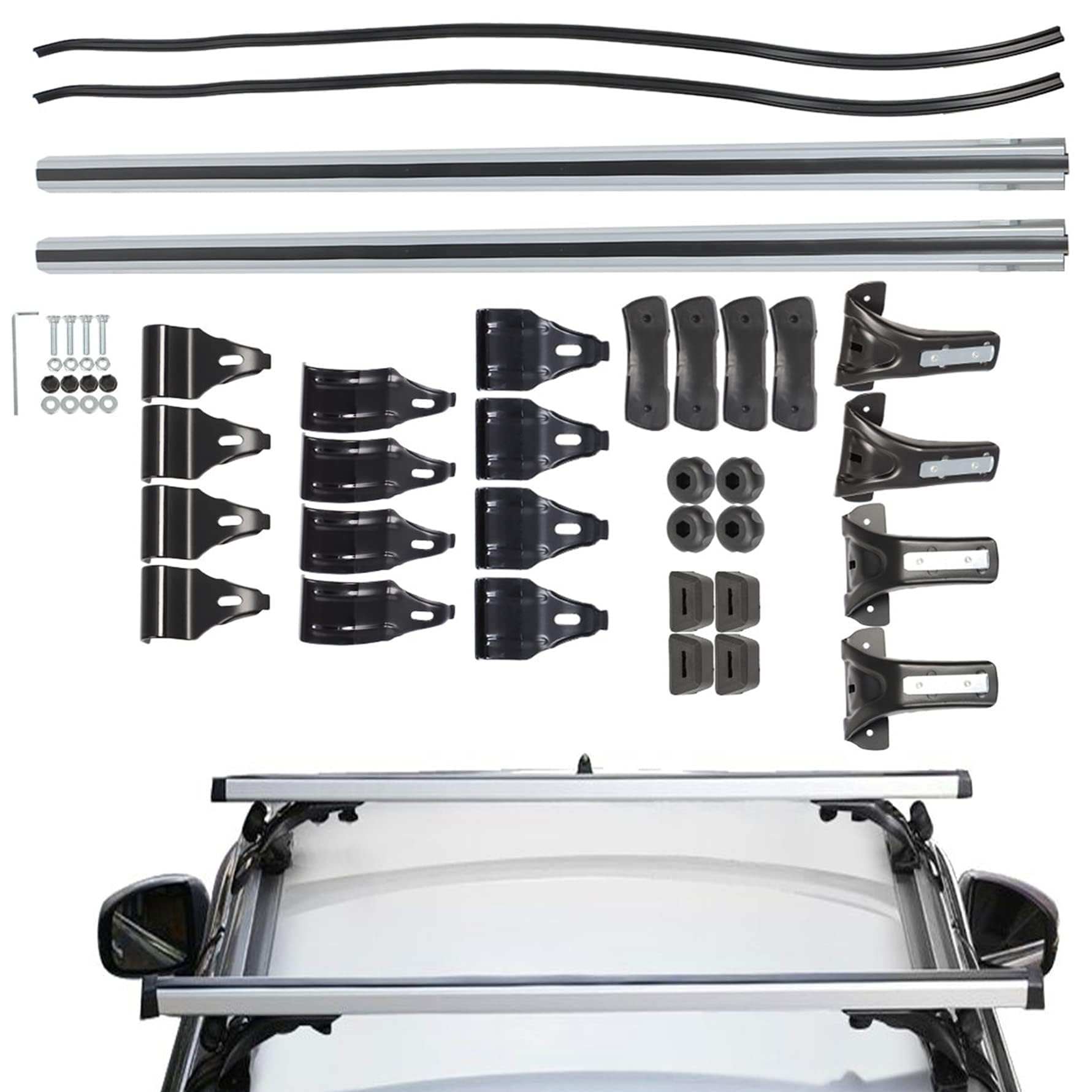 Munirater universal 48inch cross bar on roof rack adding luggage space