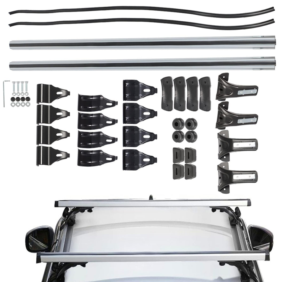 Munirater universal 48inch cross bar on roof rack adding luggage space