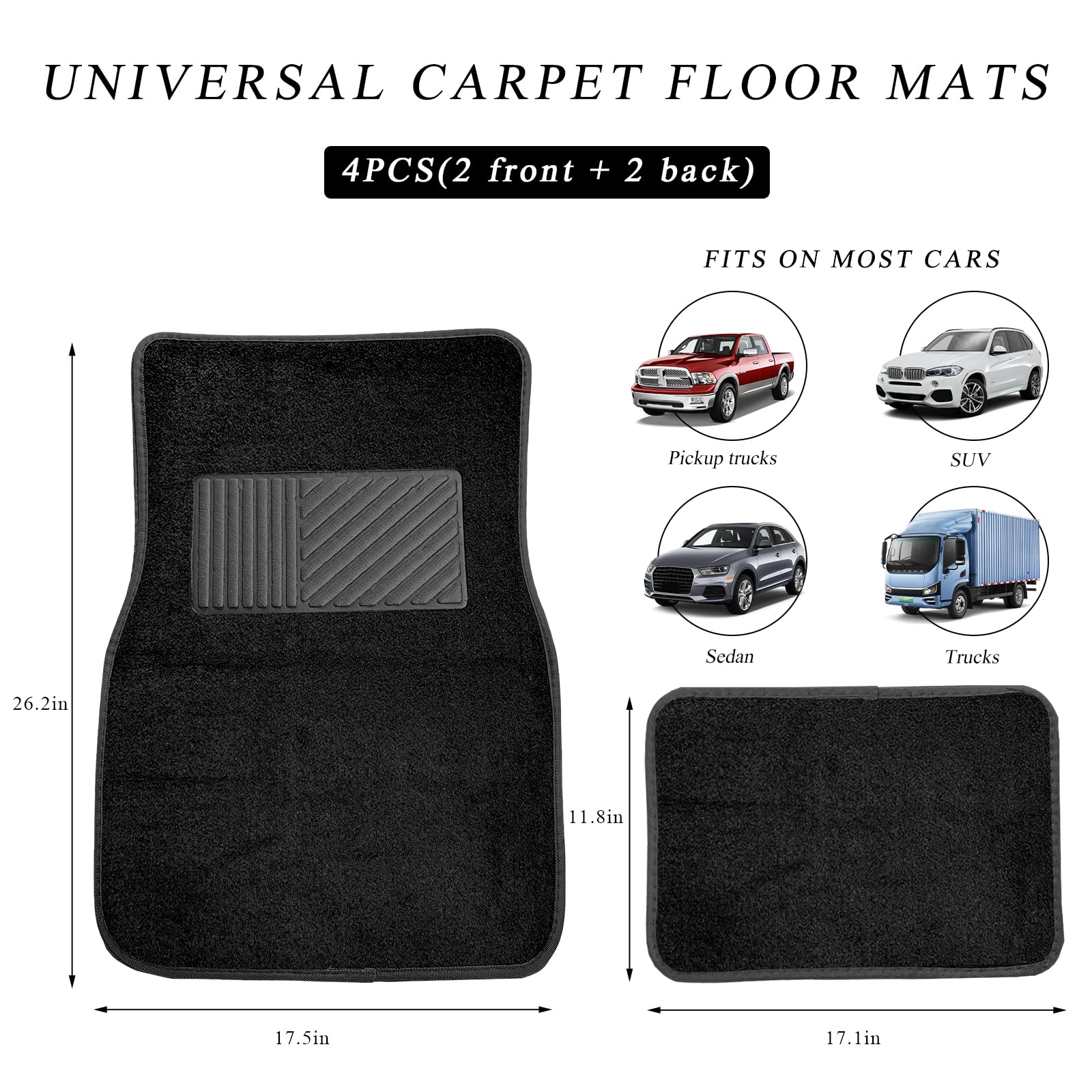 MUQIDA driver heel pad mats black reduce heel wear during long commutes.