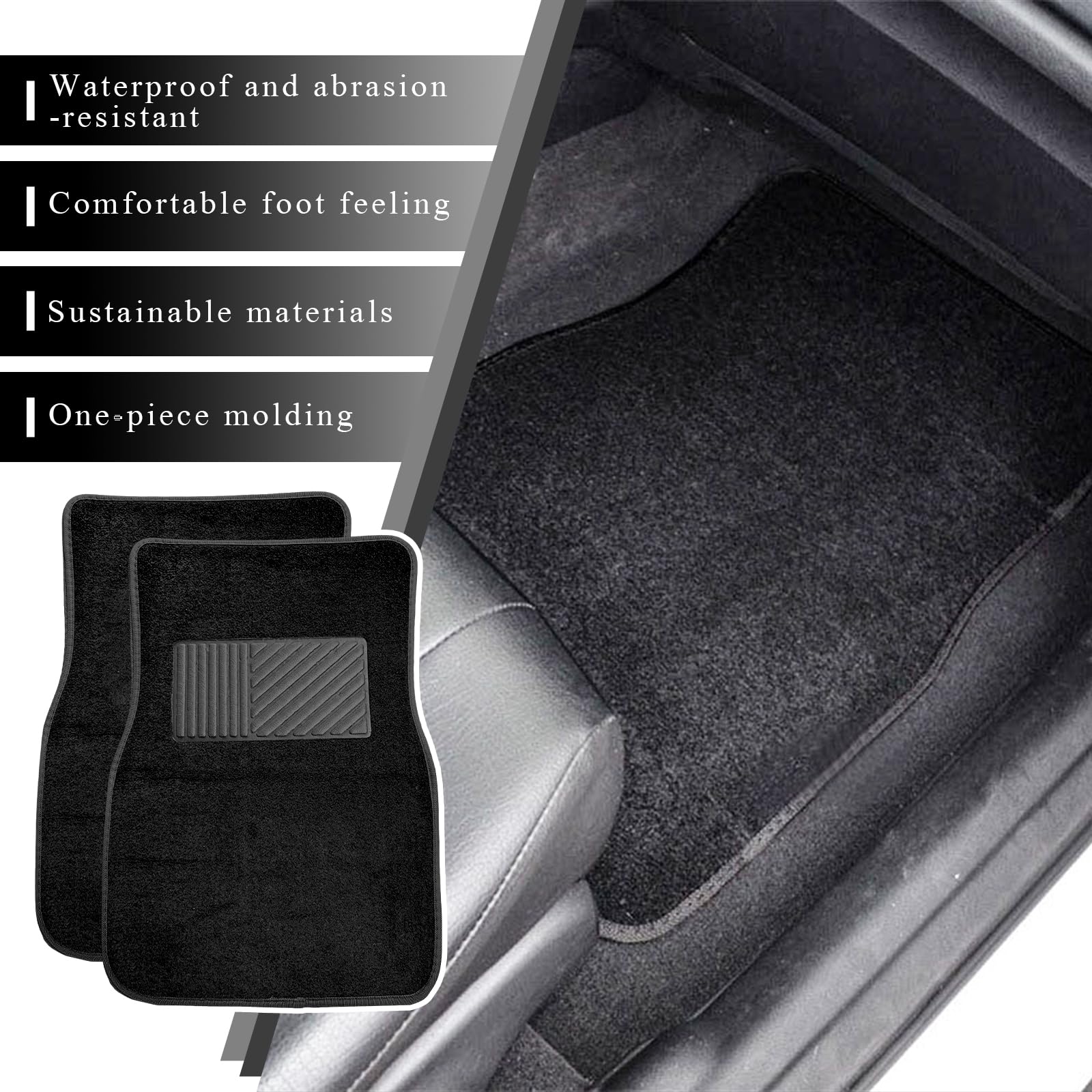 MUQIDA durable floor mats protection black guard interior against wear and dirt.
