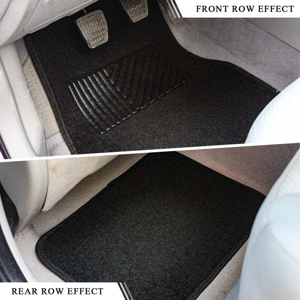 MUQIDA easy-clean floor mats black simplify maintenance after messy trips.
