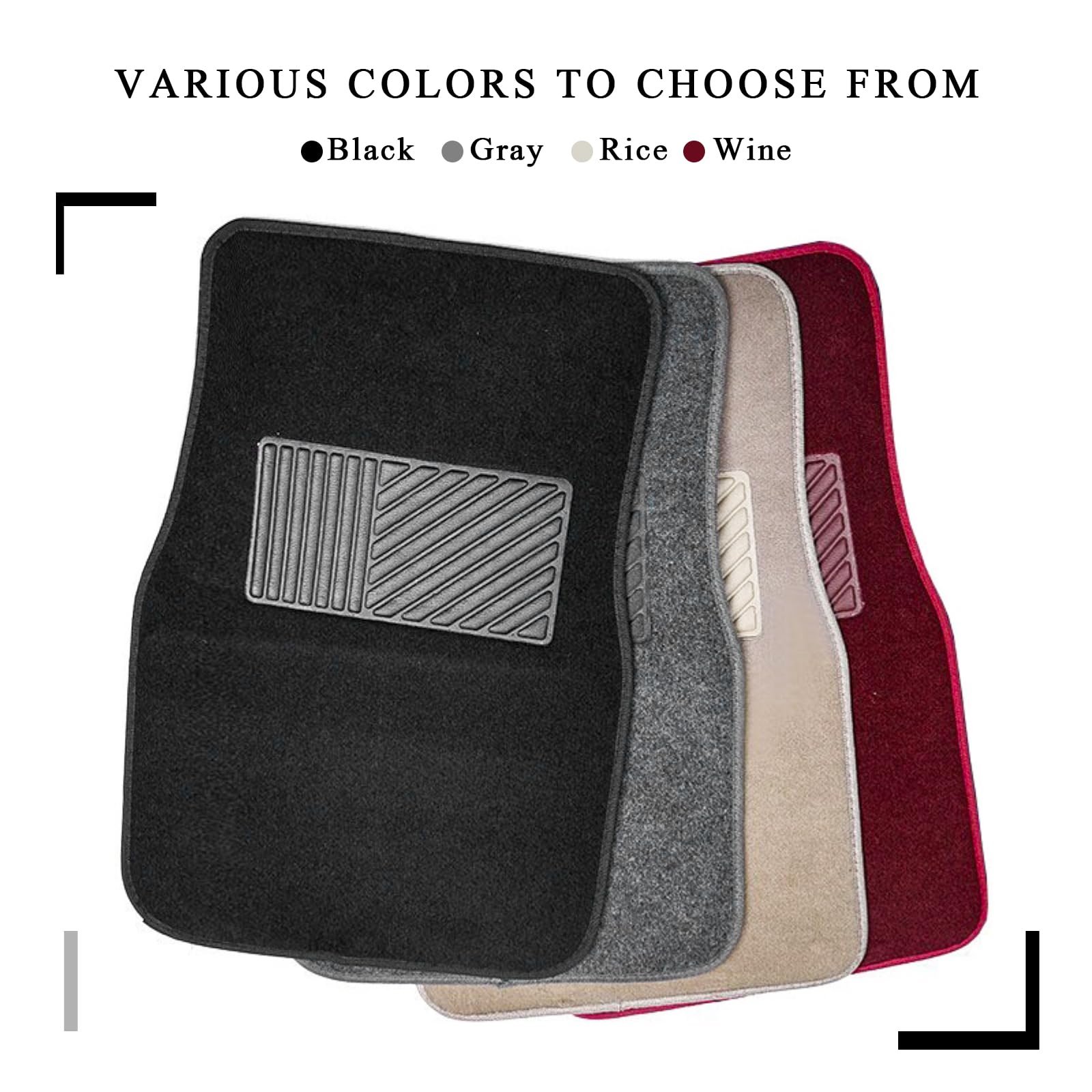 MUQIDA universal-fit floor mats black suit sedans, trucks, SUVs.