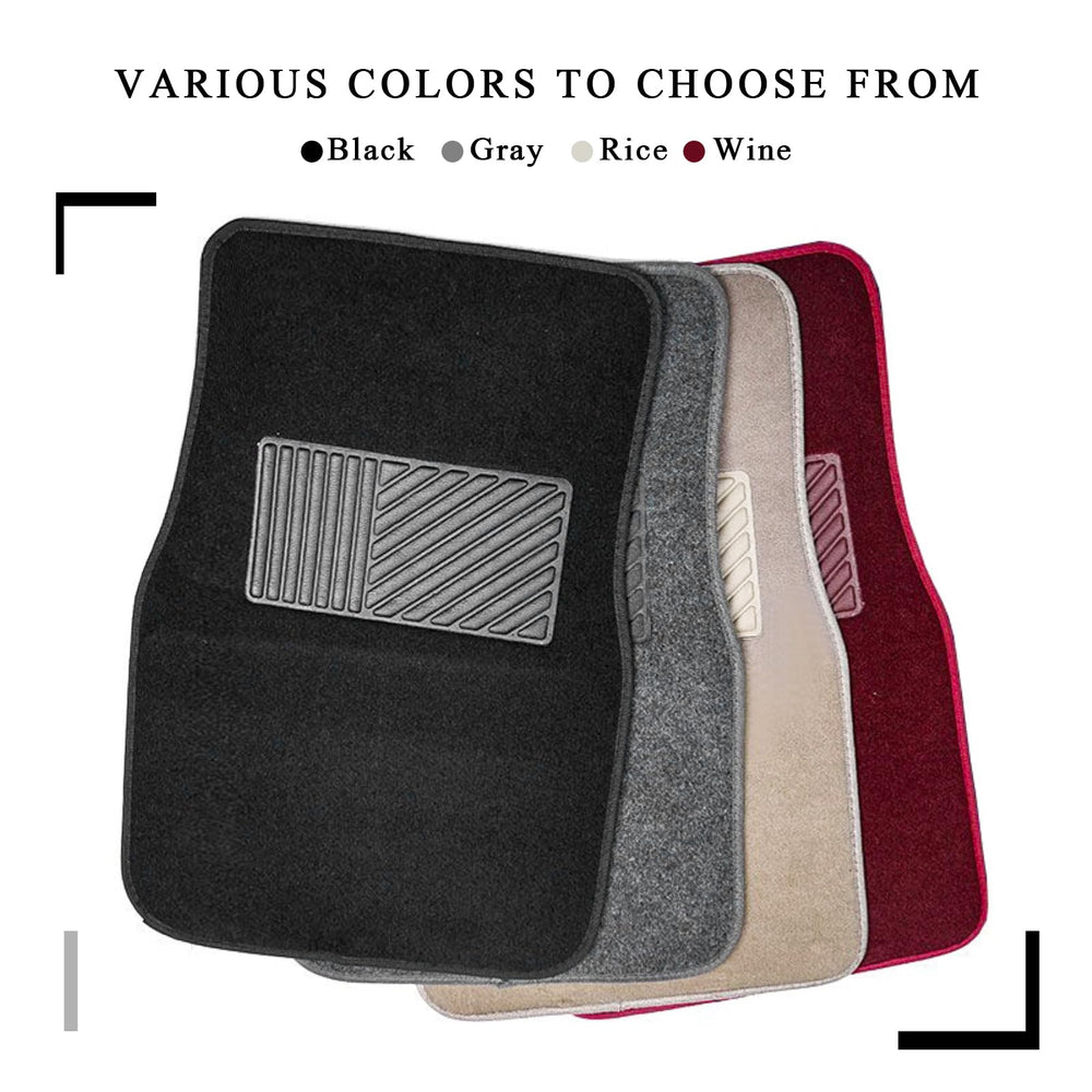 MUQIDA universal-fit floor mats black suit sedans, trucks, SUVs.
