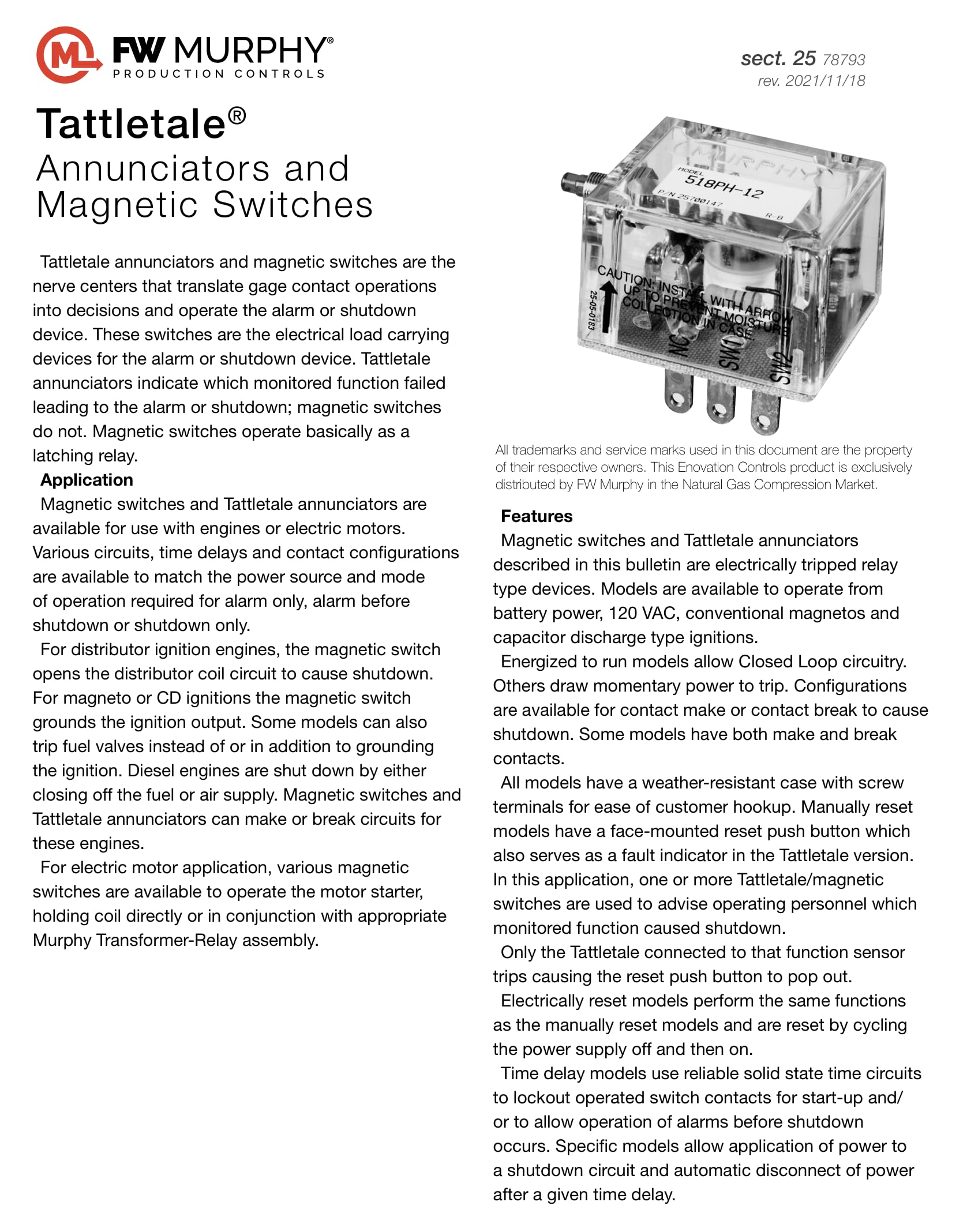 Murphy by Enovation Controls 518APH-12 tattletale wiring close-loop for precise fault detection