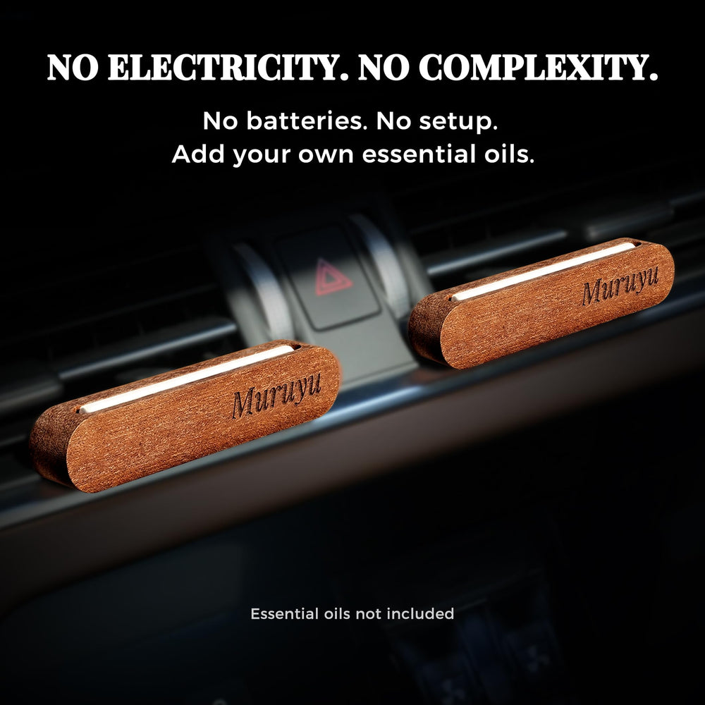Muruyu sapele wood diffuser adds a premium touch to the car interior.