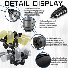 Musibo deep-spiral threaded plugs grip the tire wall effectively