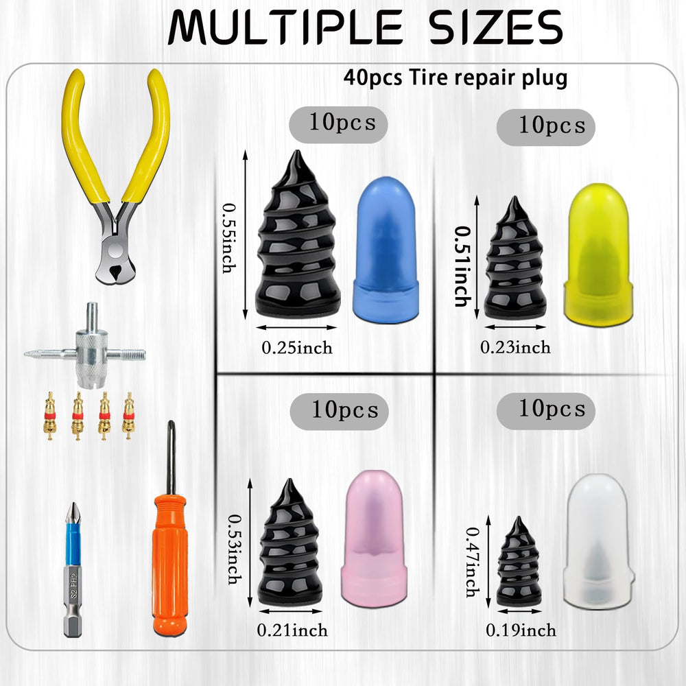 Musibo tire plug tools set with screwdriver bit for fast puncture sealing