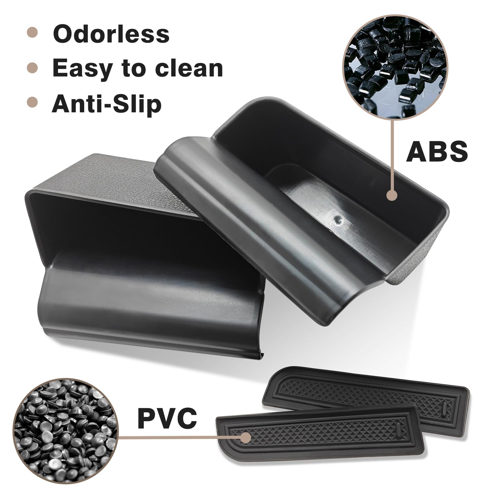 Muslogy ABS material close-up highlights durable, odorless, easy-to-clean surface.