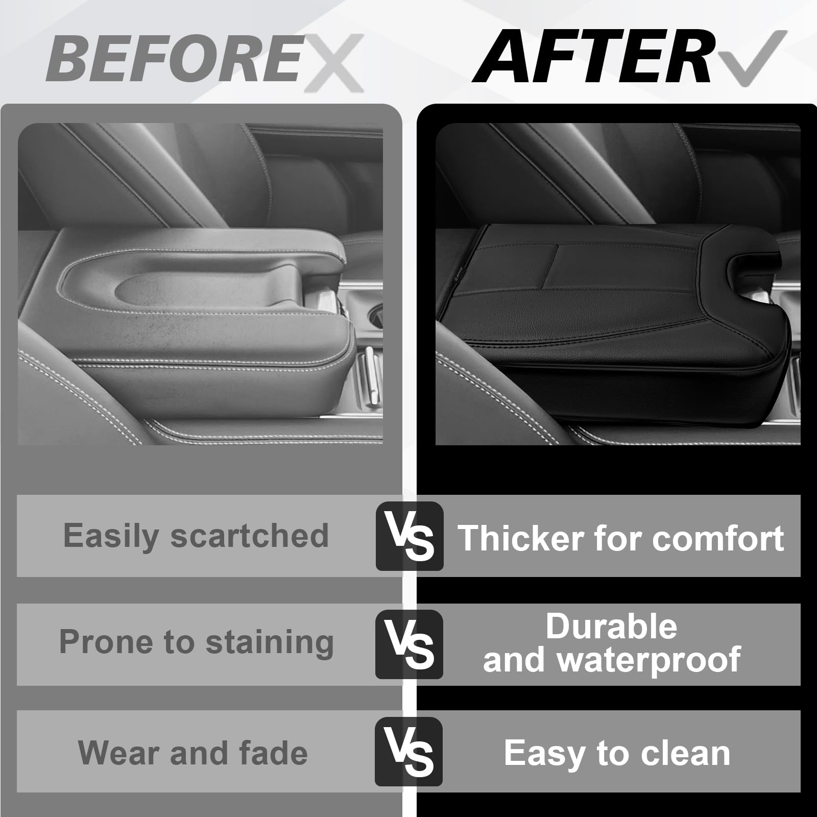 Muslogy center-console cover protects against dirt and sticky fingers during daily use.