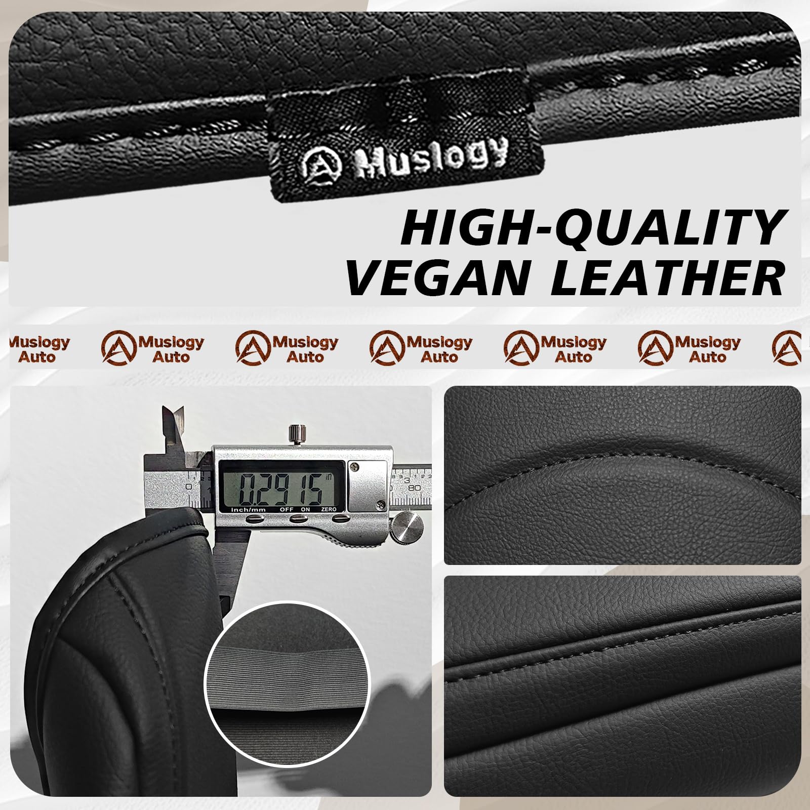 Muslogy vegan leather armrest cover adds premium feel and interior harmony.