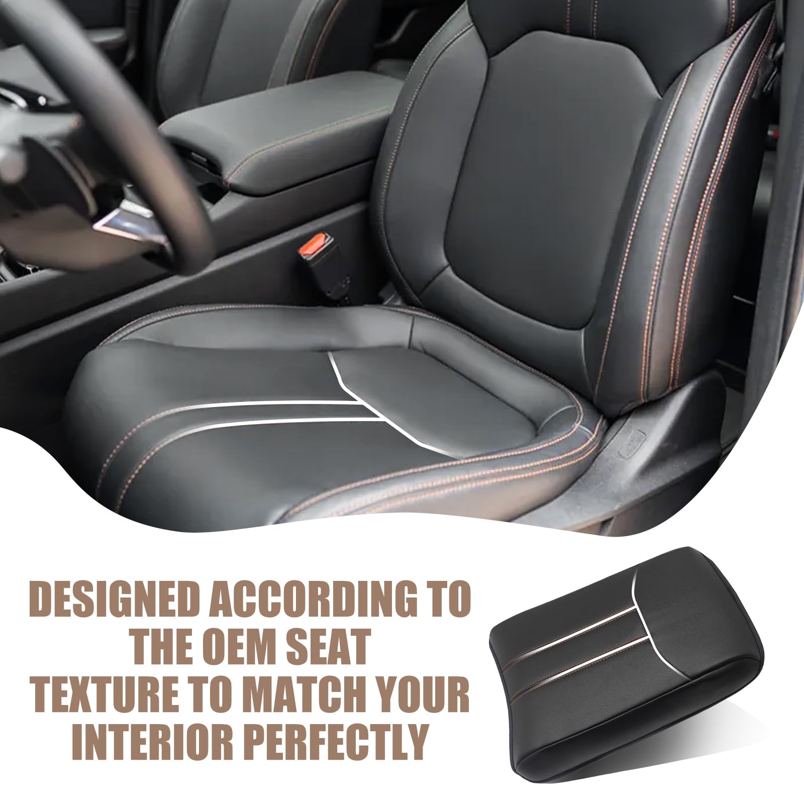 Muslogy armrest pad in vegan leather with soft foam for comfortable drives