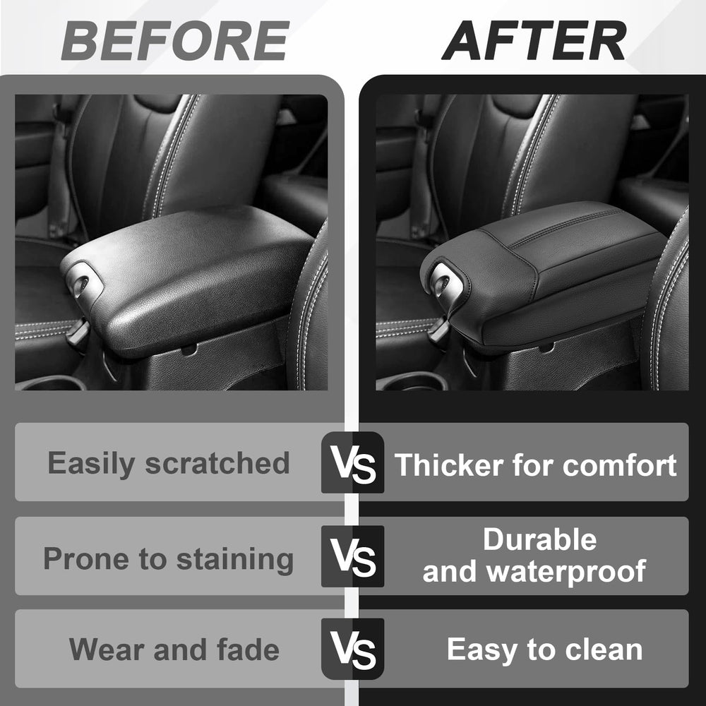 Muslogy black vegan leather finish complements Jeep interior aesthetics