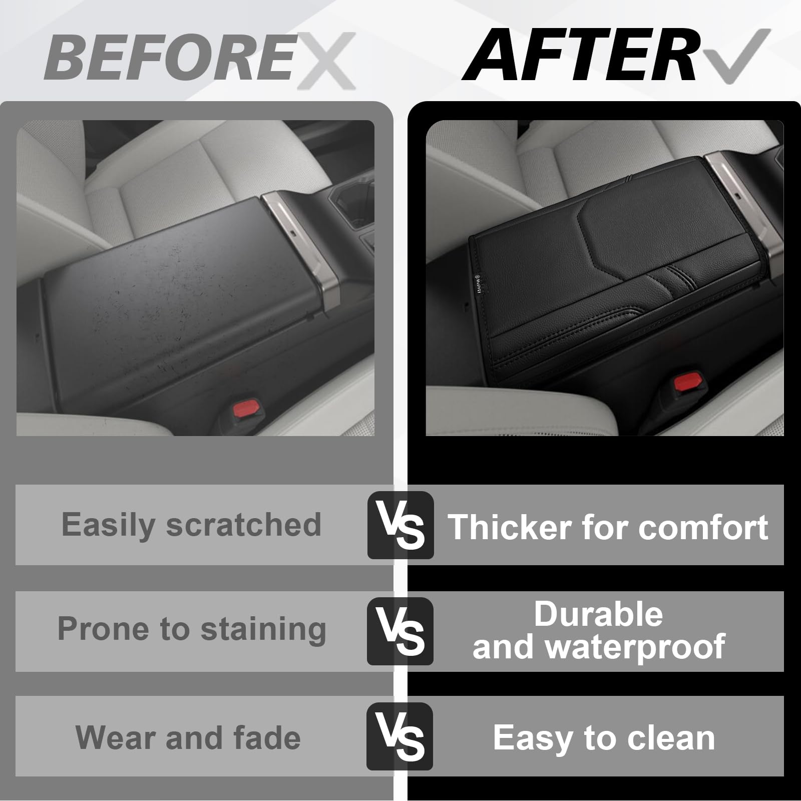 Muslogy breathable soft vegan leather provides comfortable touch during long drives.