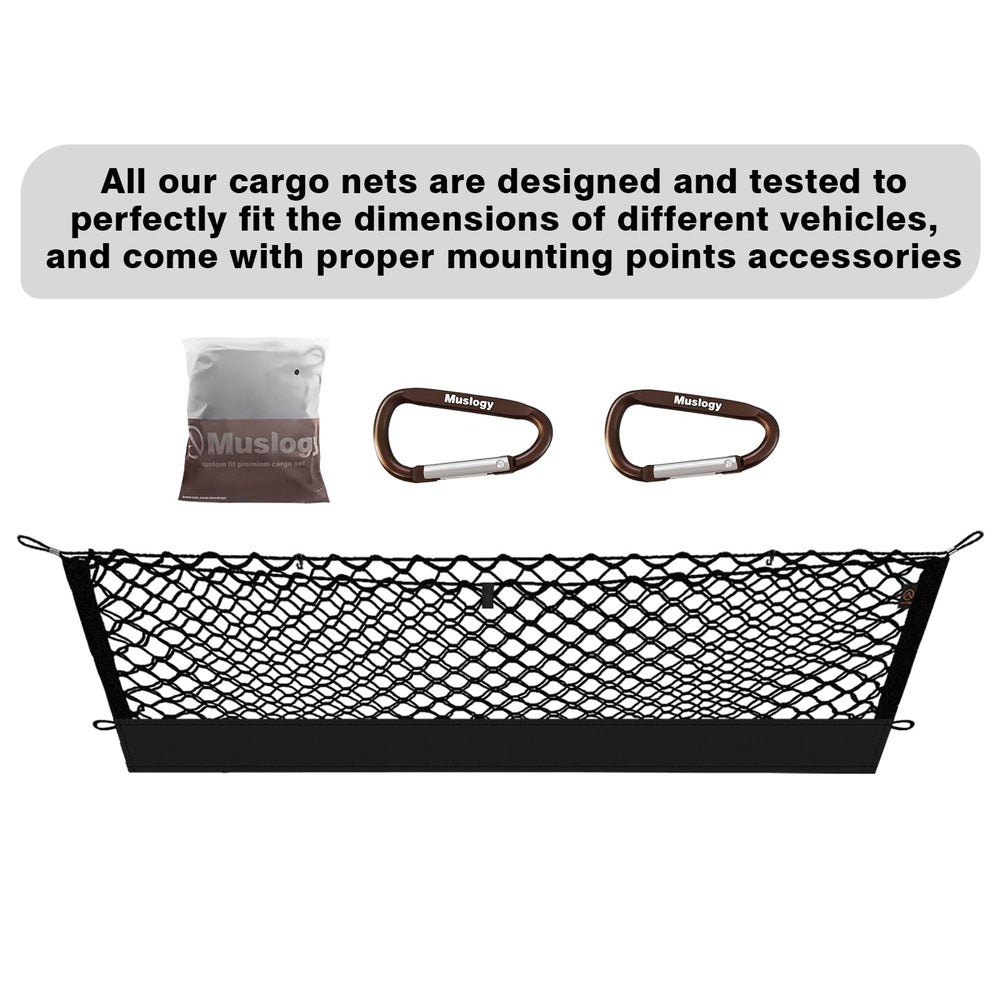 Muslogy cargo net holds varied items securely on the go.