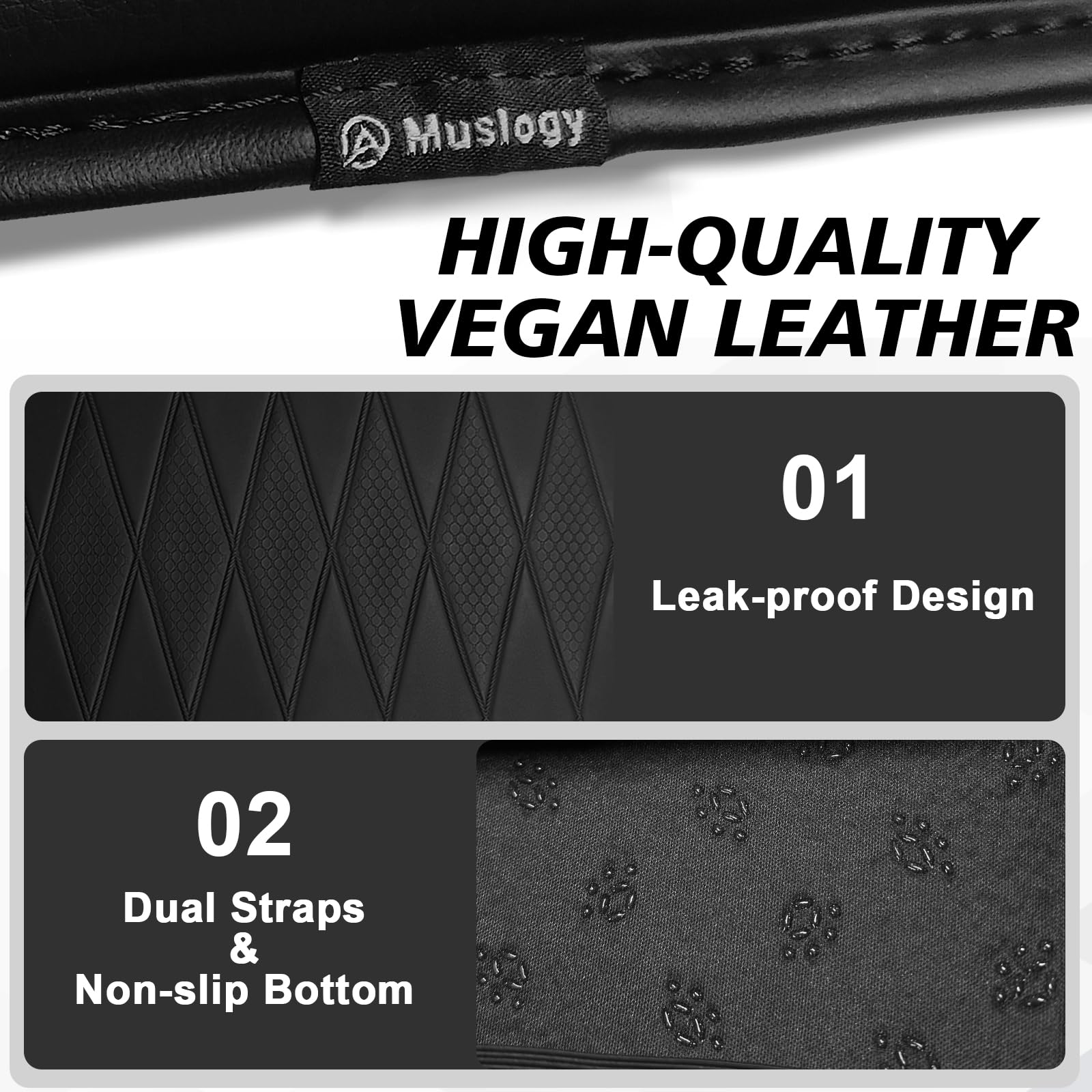 Muslogy center console armrest cover diamond pattern texture highlighting stitching and style