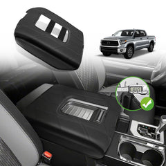 Muslogy center console armrest cover for Toyota Tundra protects the console with vegan leather.