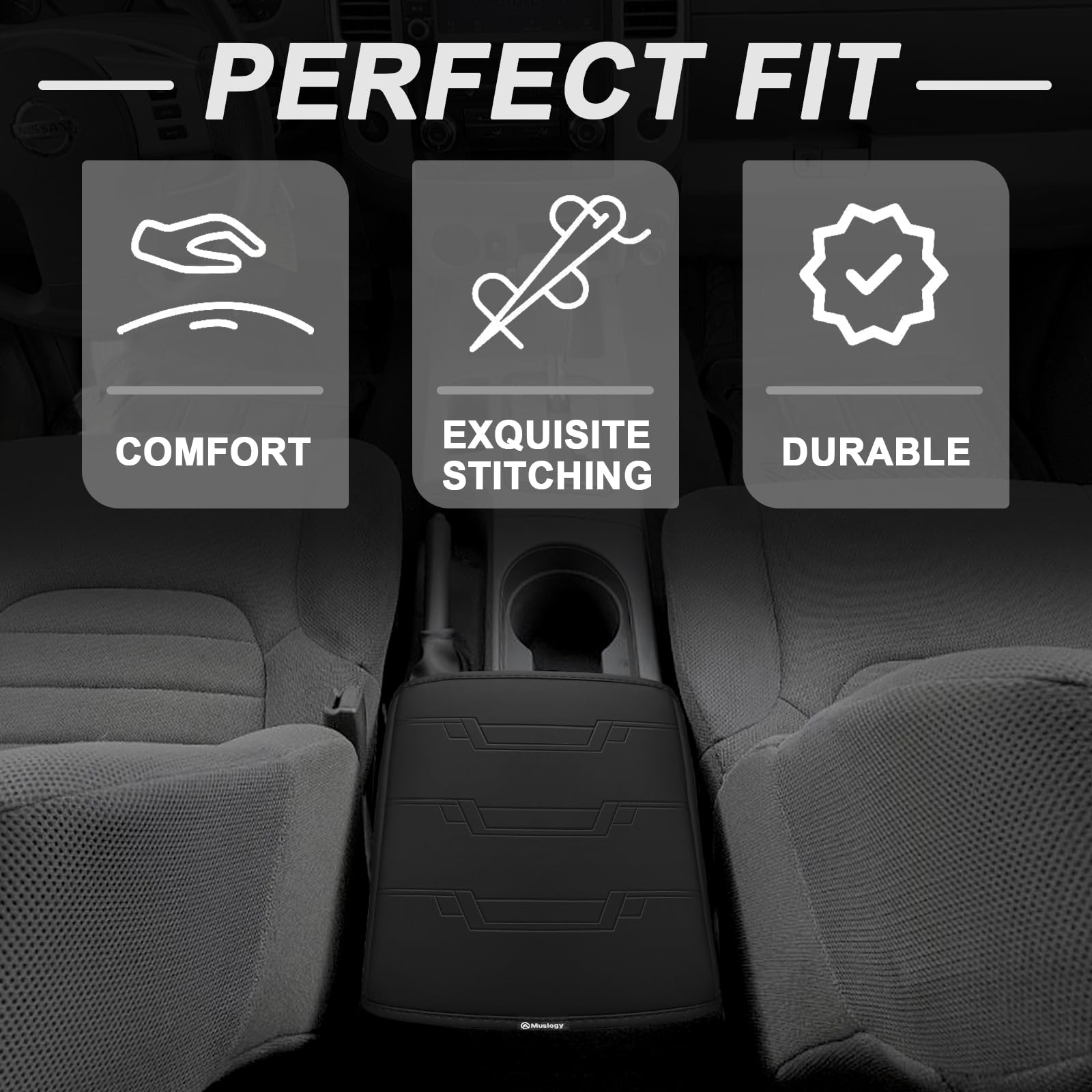 Muslogy Xterra armrest cover protecting console from wear