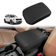 Muslogy center console armrest cover in vegan leather for Kia Telluride.