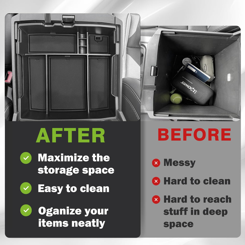 Muslogy black finish complements interior while boosting organization.