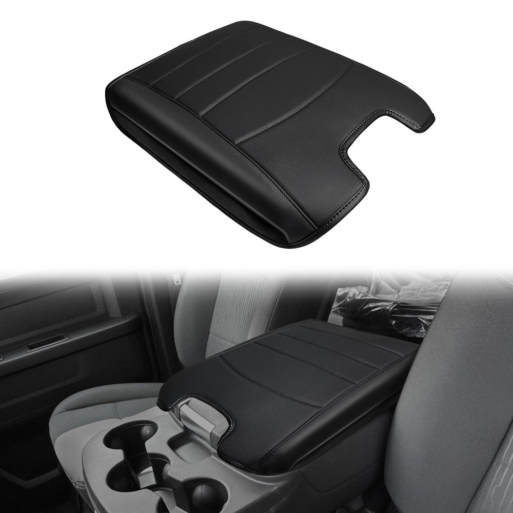 Muslogy center console cover on a Dodge Ram 1500 shows precise fit and premium finish.