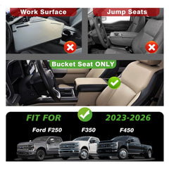 Muslogy center console divider highlights under-tray separation for neat organization.