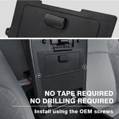 Muslogy center console hidden organizer side view highlights slim, space-saving profile